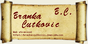 Branka Ćutković vizit kartica